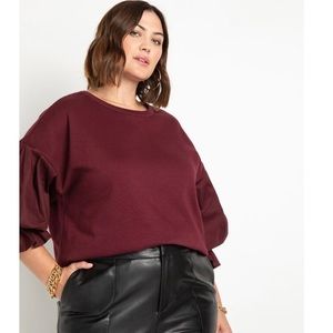 Eloquii flounce sleeve sweater/sweatshirt
